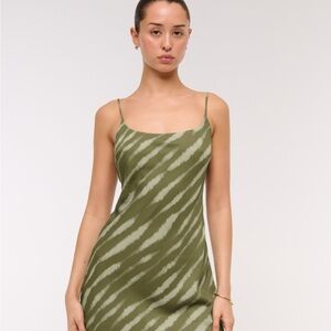 Abercrombie & Fitch Green and White Striped Dress